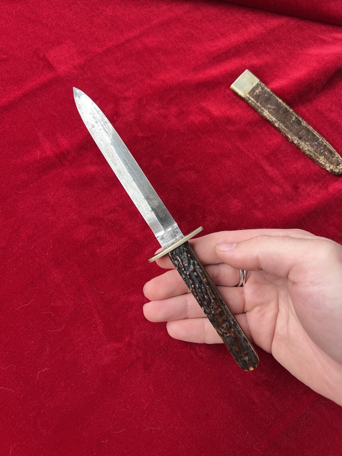 Antique 1800s Civil War Era Sheffield Dirk Knife Manhattan Cutlery Bowie Knife