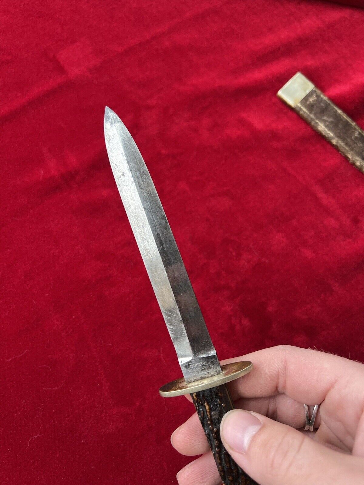 Antique 1800s Civil War Era Sheffield Dirk Knife Manhattan Cutlery Bowie Knife