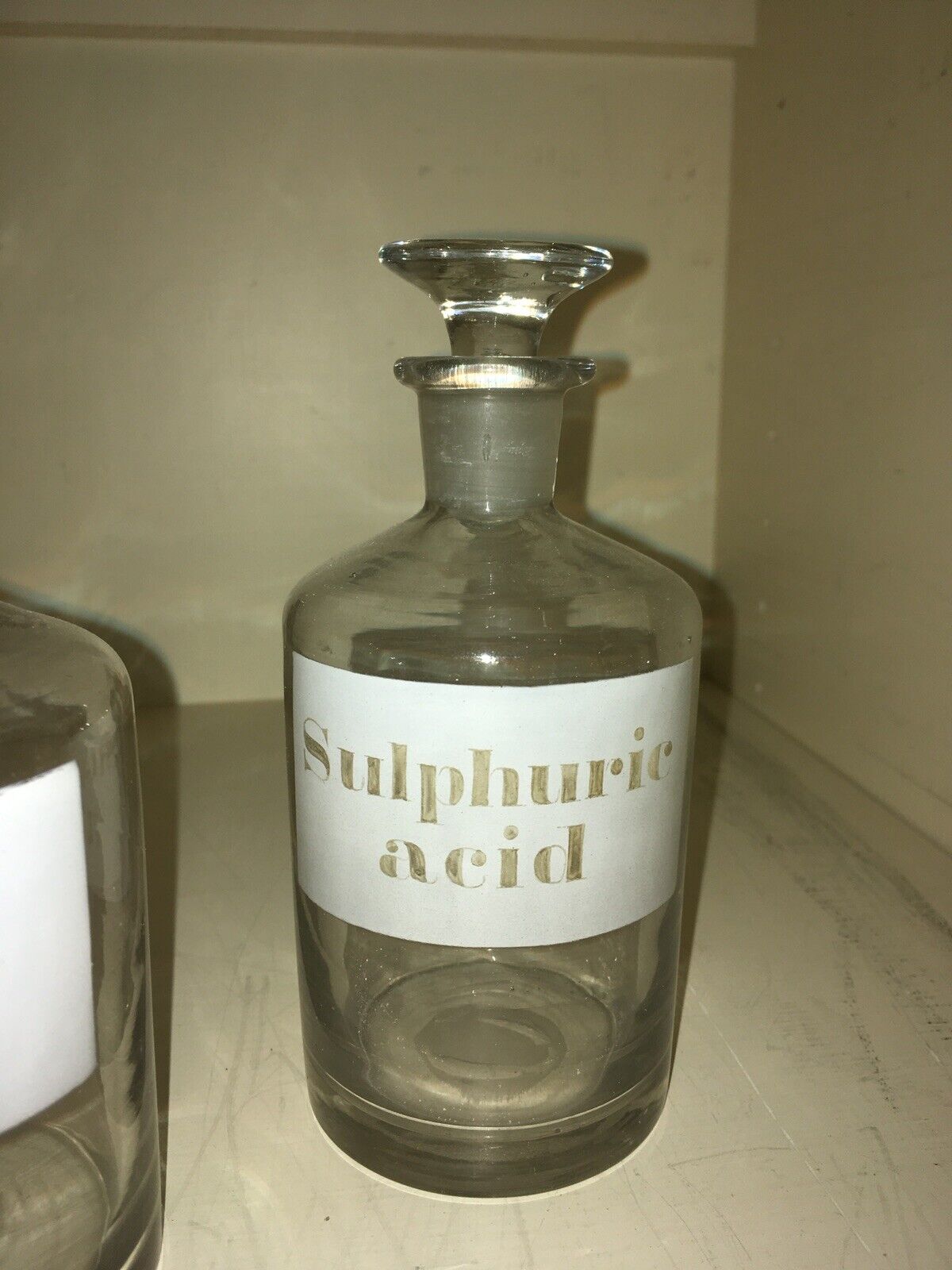 3 Antique Late 1800- Early 1900s  Apothecary Glass Acid Jars Chemist  Bottles