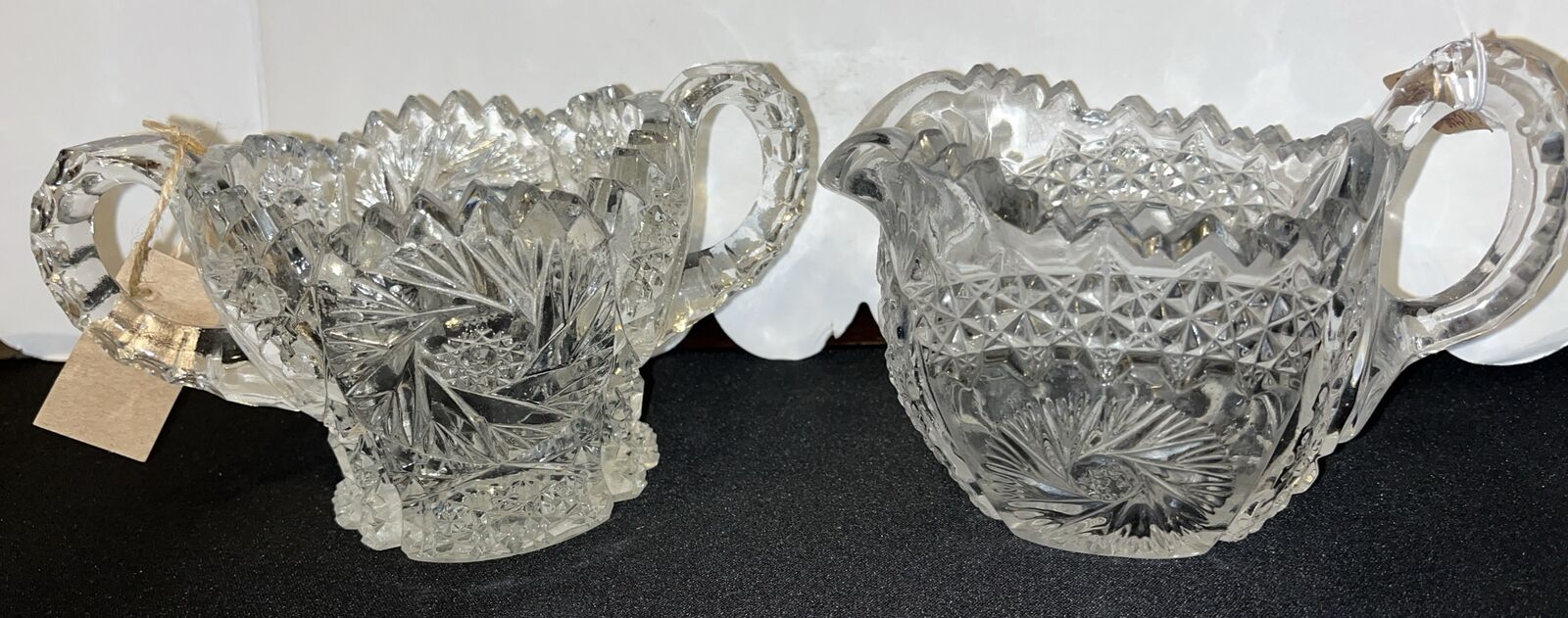 Antique EAPG Clear Glass Sugar and Creamer Early 1900s Mint Condition