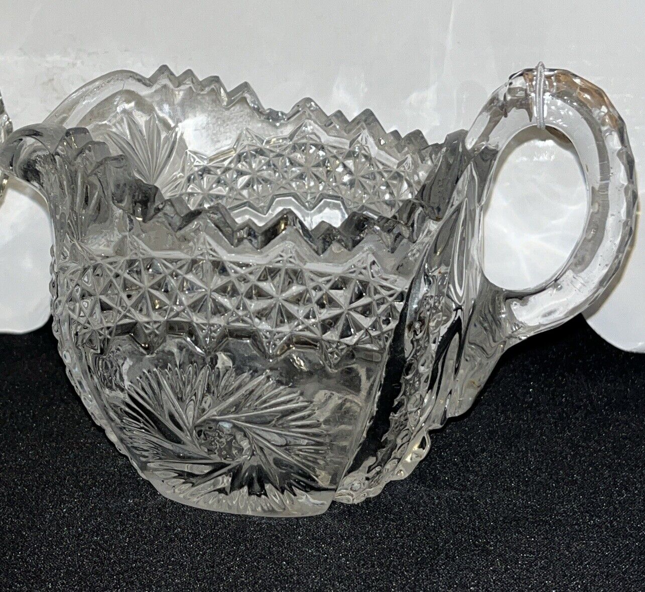 Antique EAPG Clear Glass Sugar and Creamer Early 1900s Mint Condition