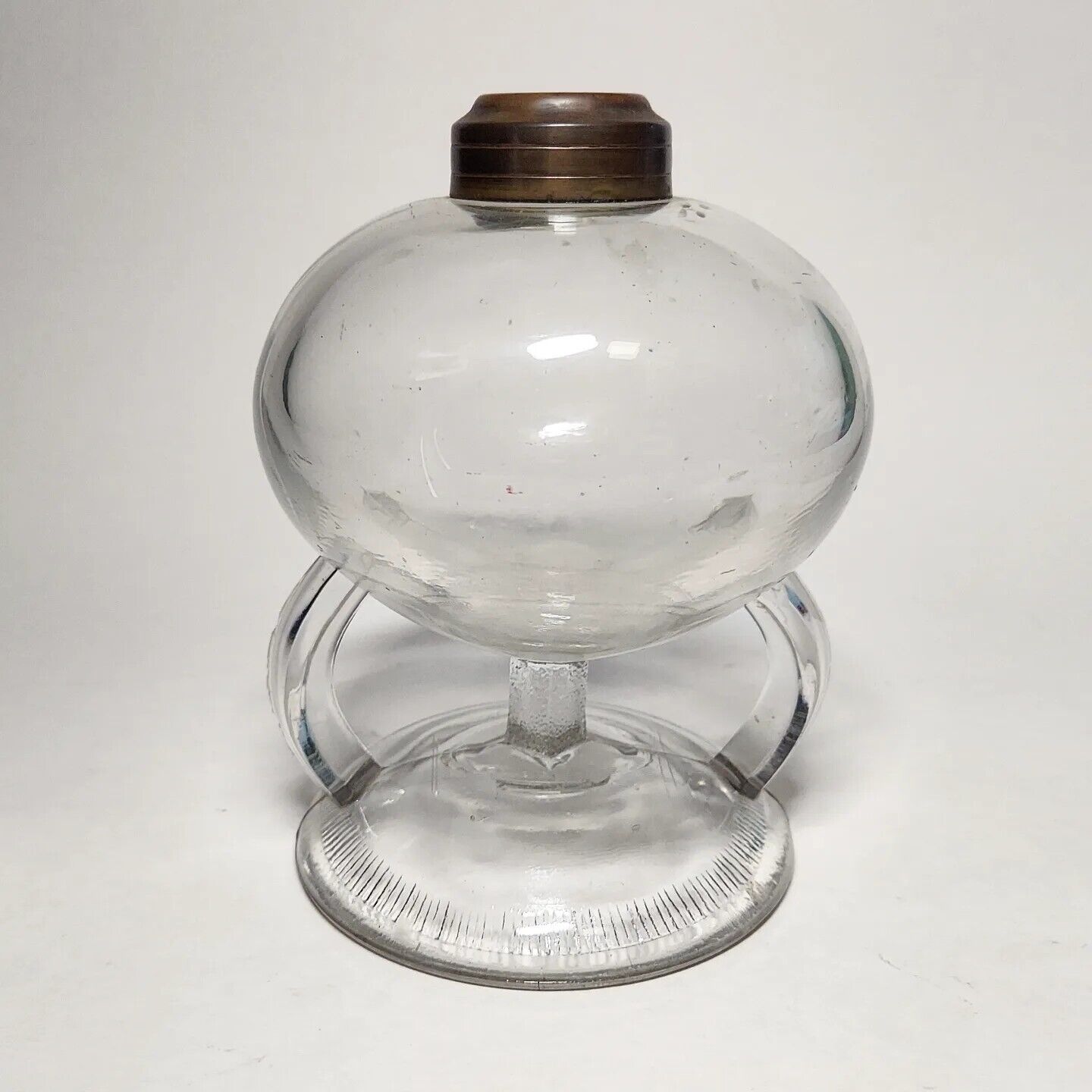 Antique Ripley Co Glass Double Handled Oil Lamp