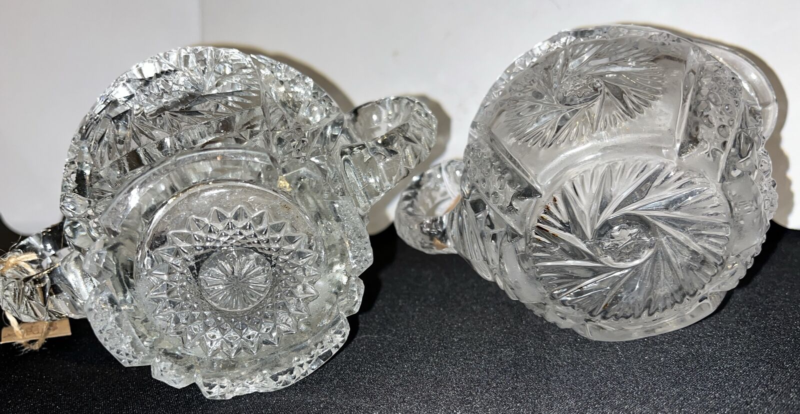 Antique EAPG Clear Glass Sugar and Creamer Early 1900s Mint Condition