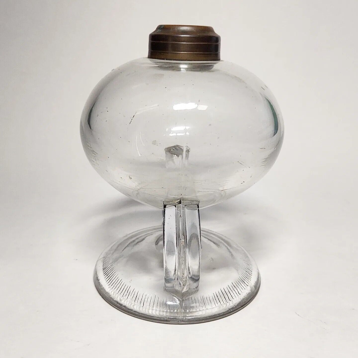 Antique Ripley Co Glass Double Handled Oil Lamp