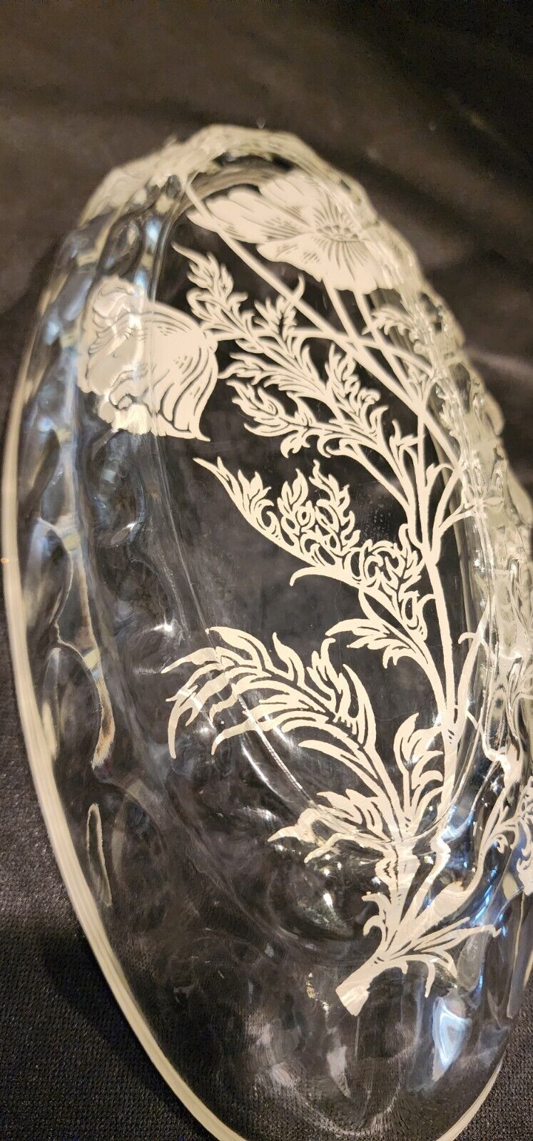 Early 1900's VTG Pressed Glass Candy Dishes 3, Silver Overlay Poppies Glows! 