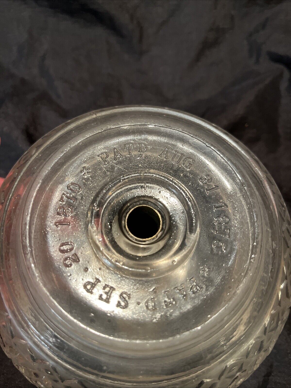 EAPG Pat'd  1870 LOMAX  Font  Beaded Diamond Band Union Glass Co
