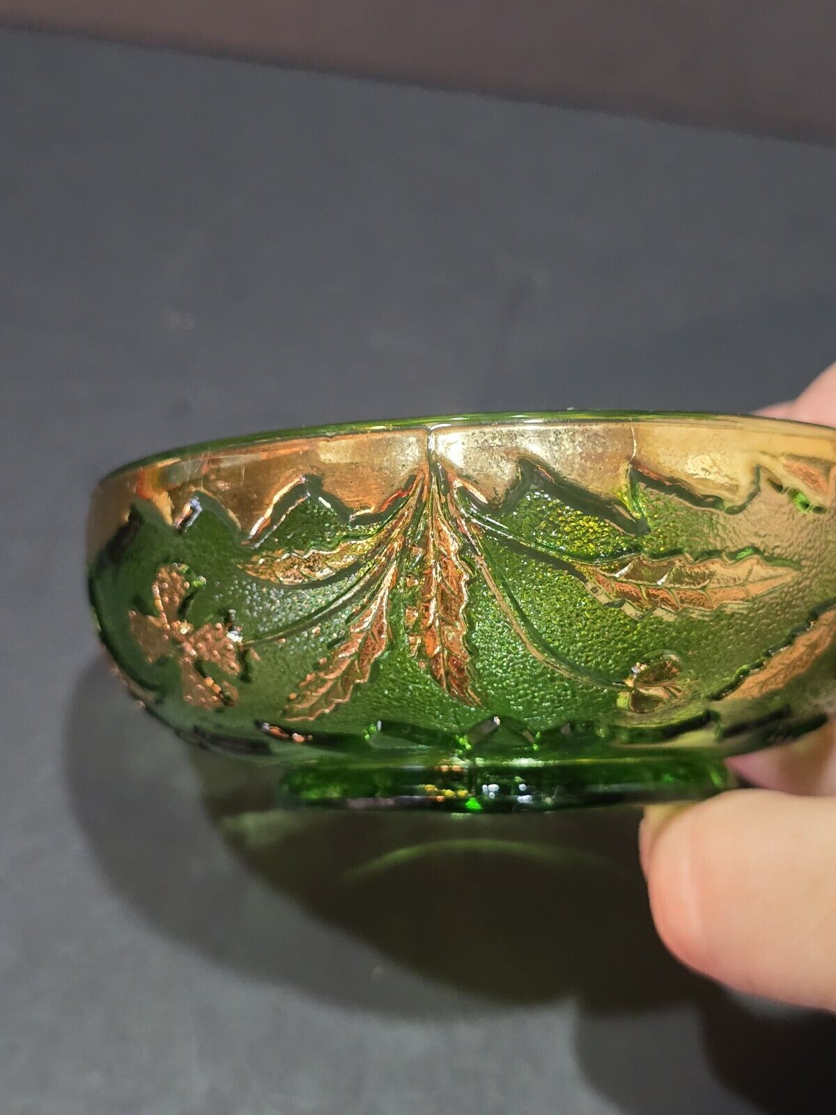 PRESSED GLASS, GILT GREEN TABLE ITEMS 19TH CENTURY ( 1800S )