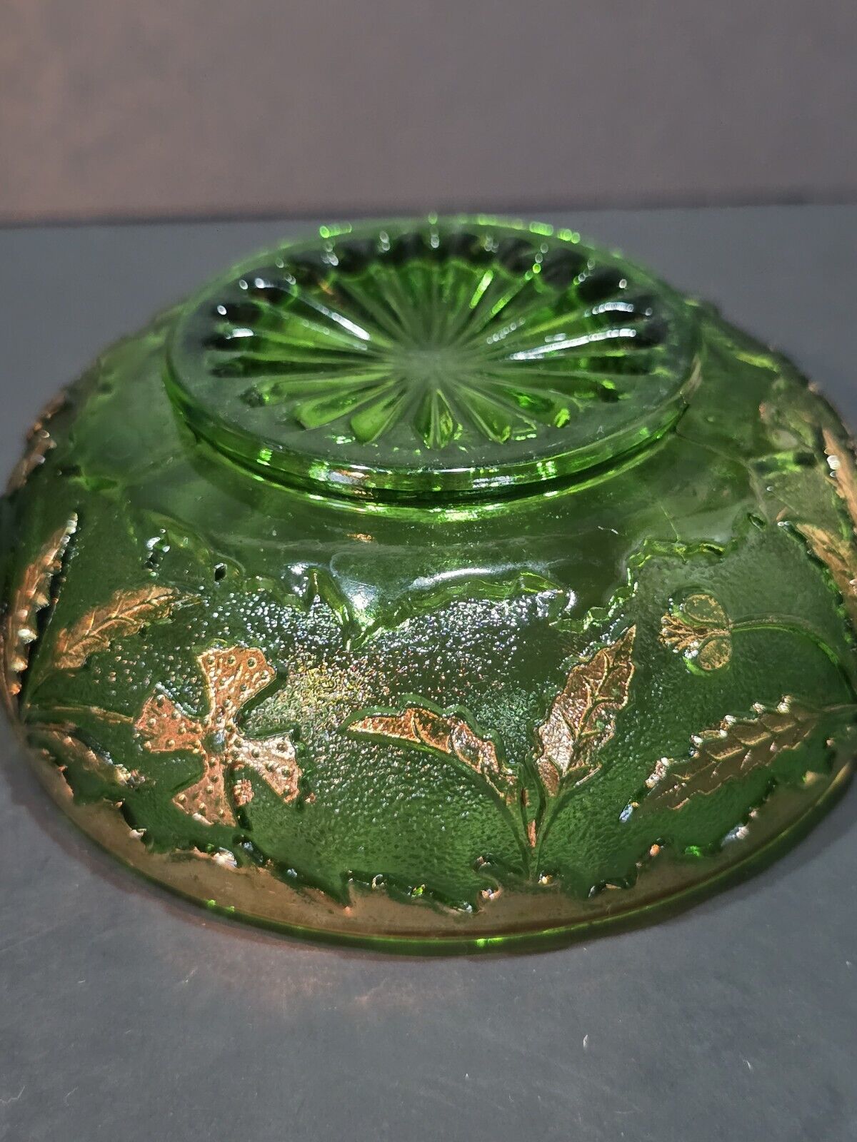 PRESSED GLASS, GILT GREEN TABLE ITEMS 19TH CENTURY ( 1800S )