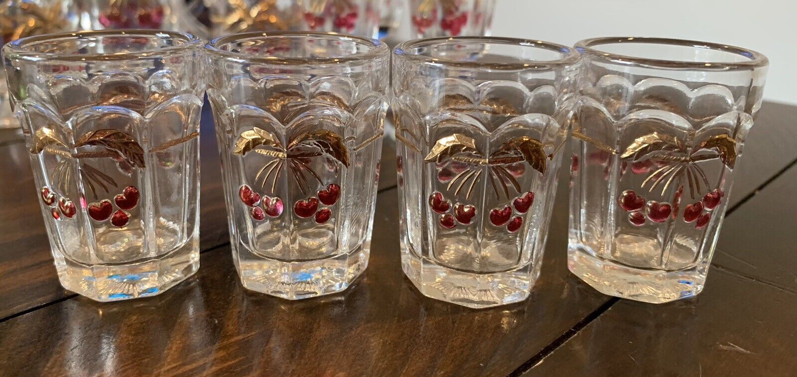 Antique  EAPG Original 1800S Northwood Glass  Miniature Cherry And Cable Set