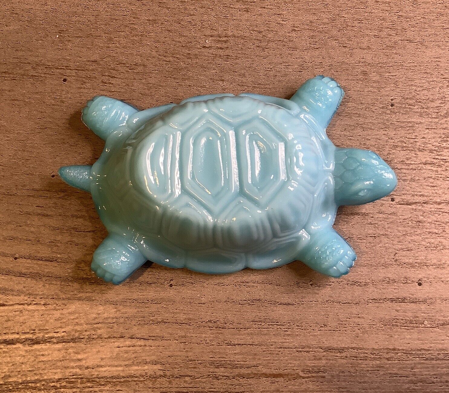 Early 1900S Vallerysthal Blue Milk Glass Turtle Open Salt Dip ￼sits Upside Down