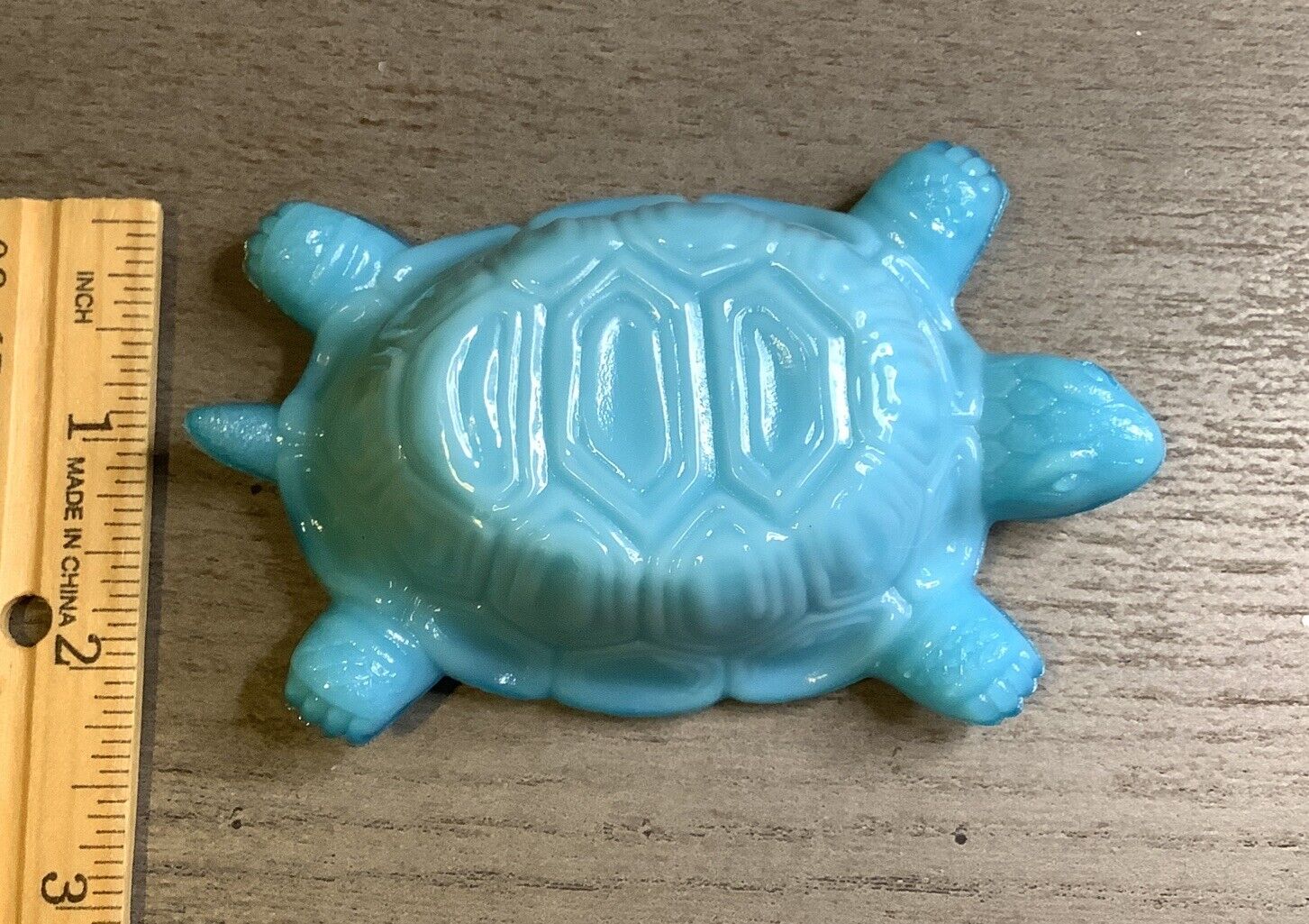 Early 1900S Vallerysthal Blue Milk Glass Turtle Open Salt Dip ￼sits Upside Down