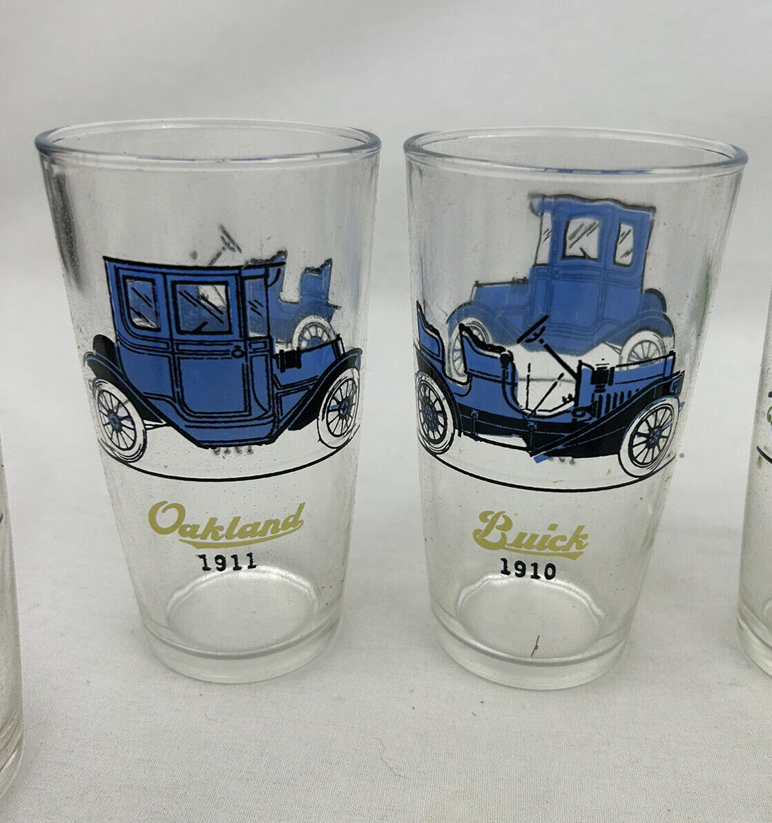 NEW Vtg HAZEL ATLAS 1900's Antique Car Drinking Glasses Tumbler Set Of 8 Org Box