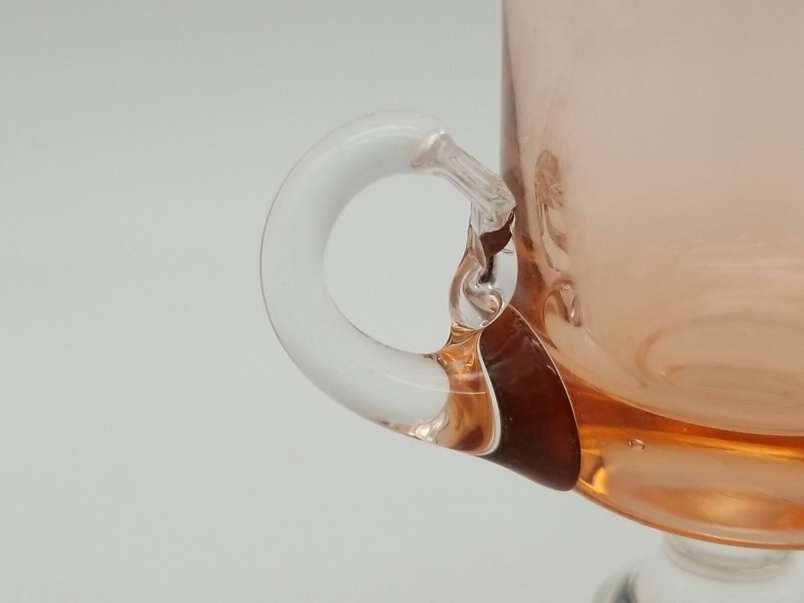 1800's Tall Skinny Cordial Shot Glass Round Hand Molded Low Finger Handle