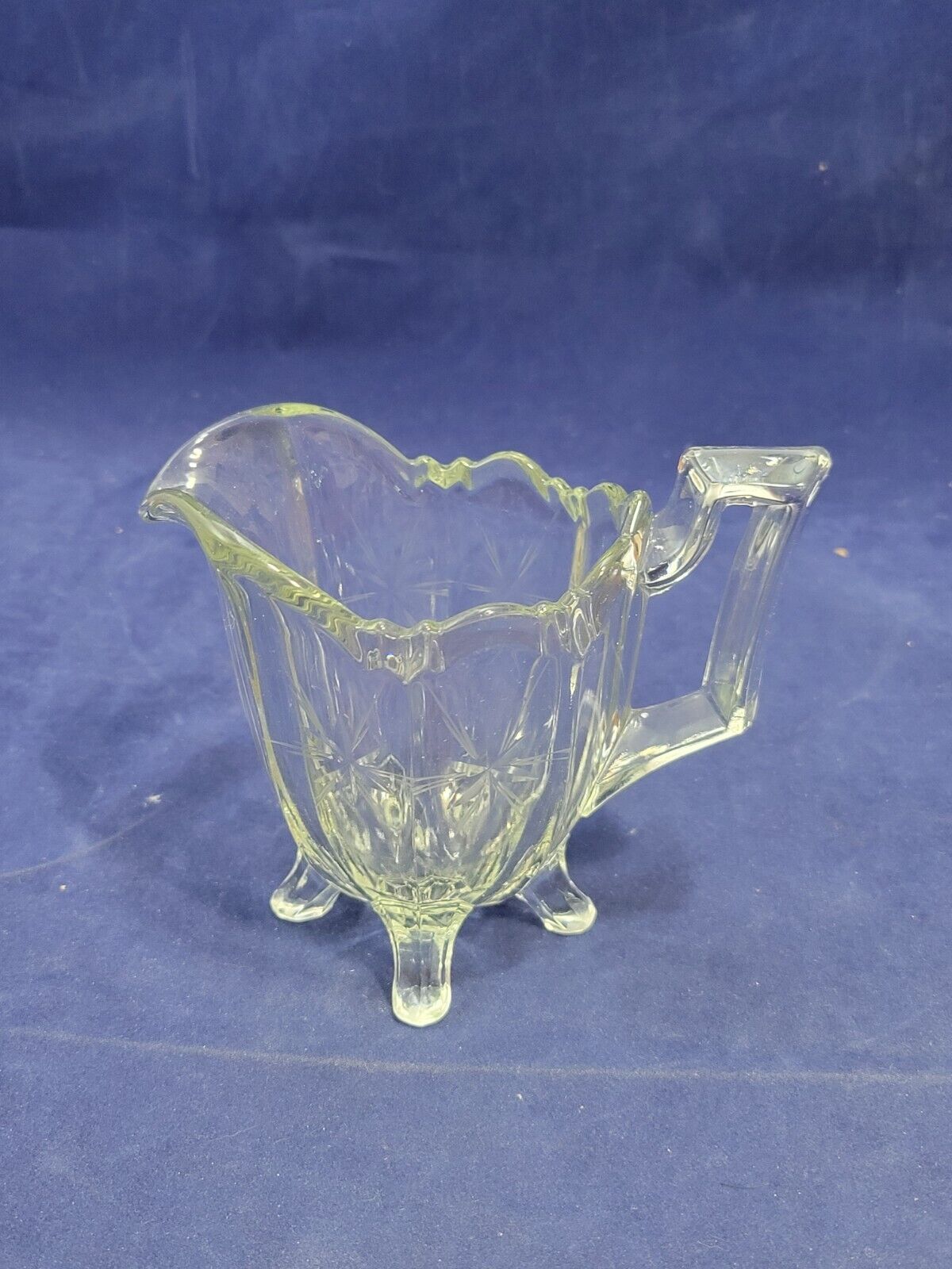 Vintage Art Deco Glass Creamer Pitcher, Indiana Glass From The Early 1900s