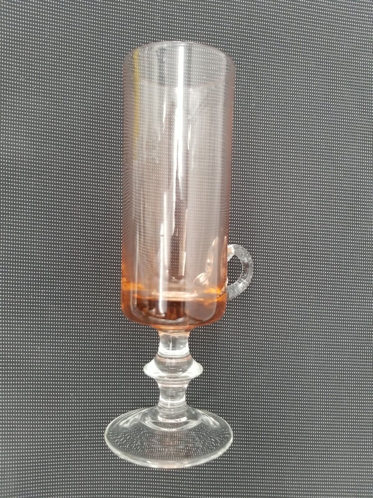 1800's Tall Skinny Cordial Shot Glass Round Hand Molded Low Finger Handle