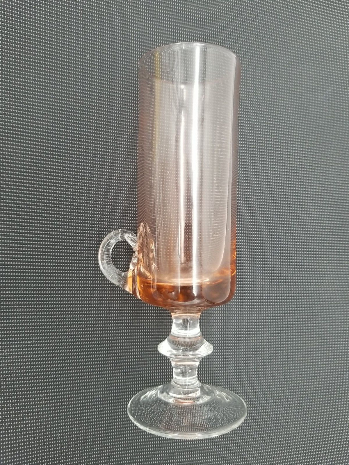 1800's Tall Skinny Cordial Shot Glass Round Hand Molded Low Finger Handle