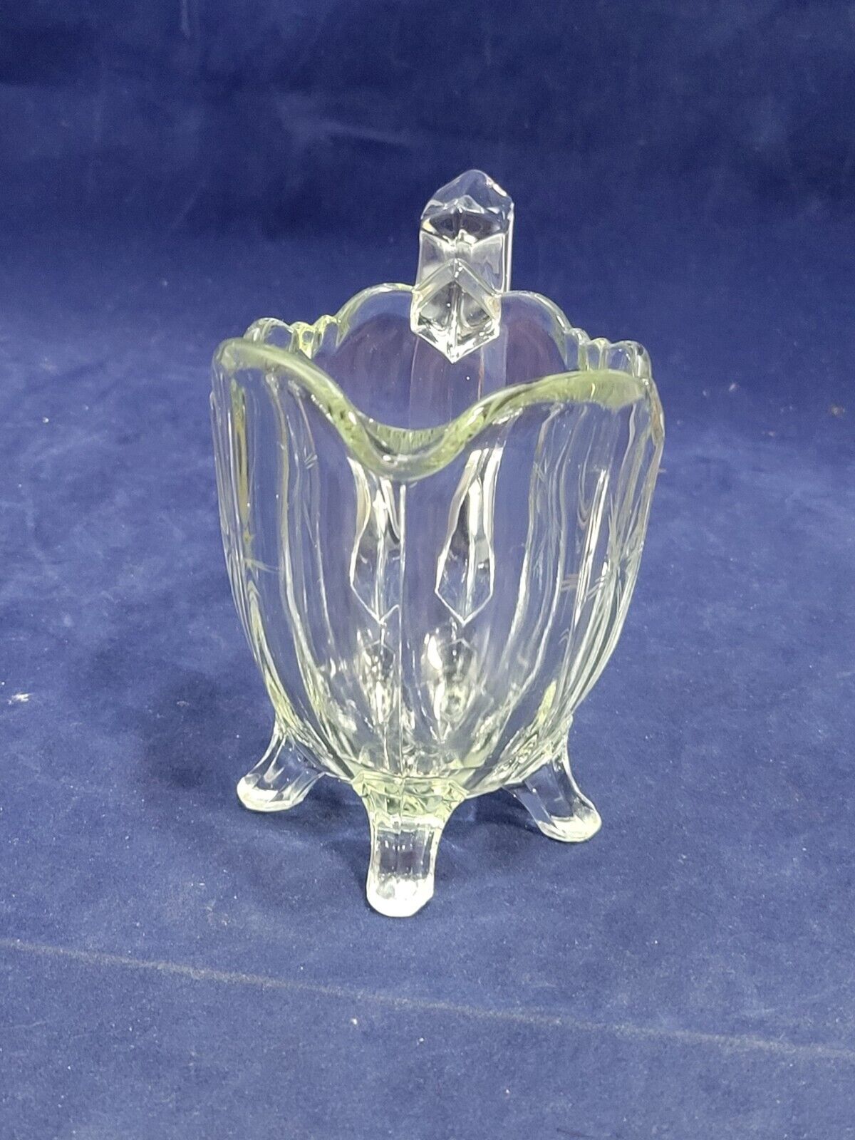 Vintage Art Deco Glass Creamer Pitcher, Indiana Glass From The Early 1900s