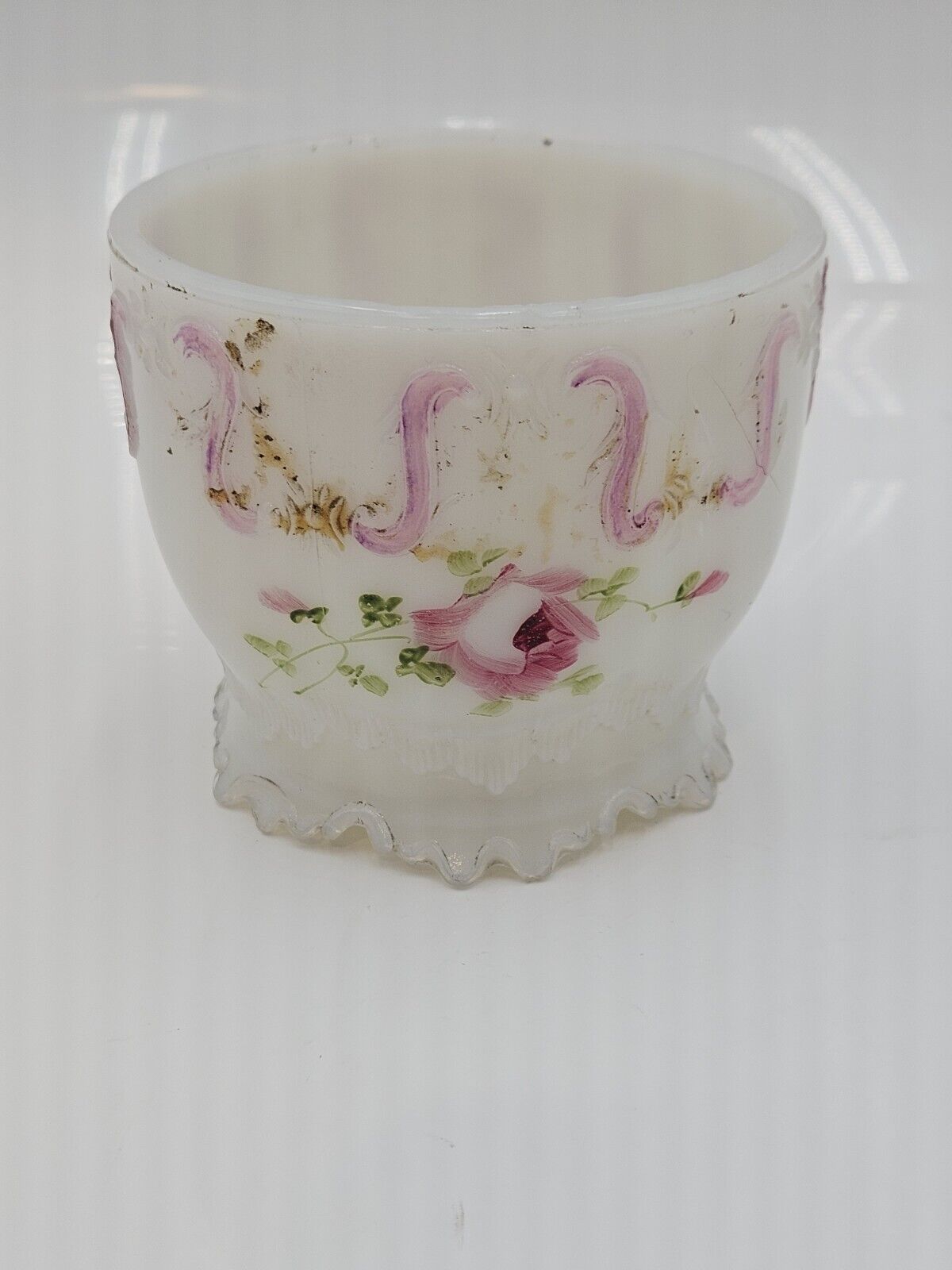Antique Dithridge Glass Astoria Rose Sugar  & Spooner Bowl Set 4"x4" 