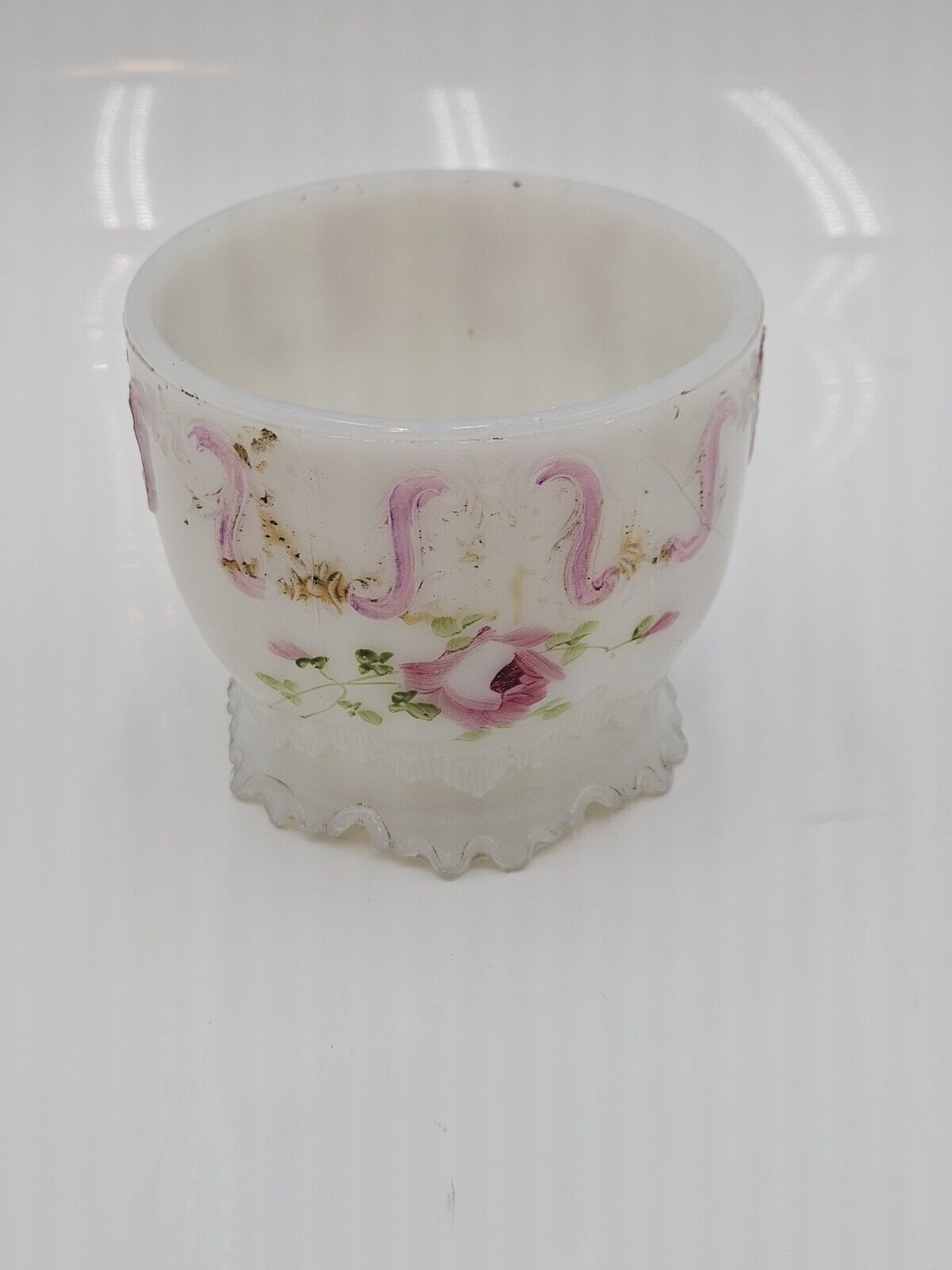 Antique Dithridge Glass Astoria Rose Sugar  & Spooner Bowl Set 4"x4" 