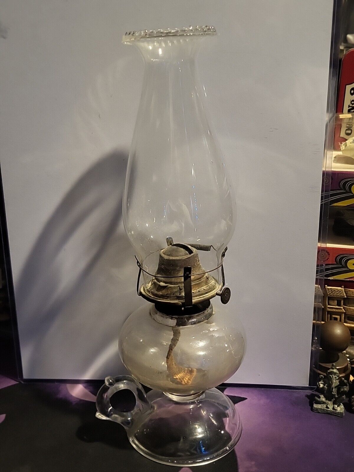Antique Oil Lamp Mold Blown 1897 P&A Burner Single Wick