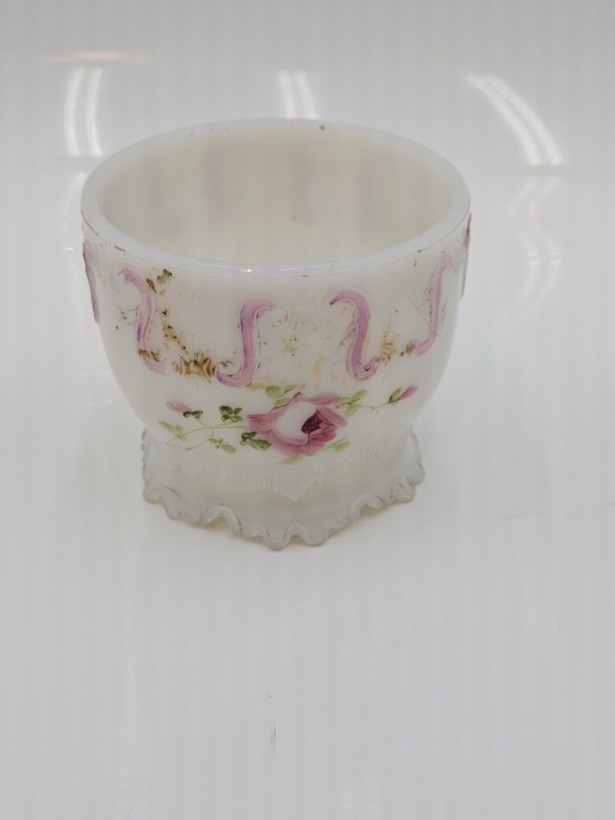 Antique Dithridge Glass Astoria Rose Sugar  & Spooner Bowl Set 4"x4" 