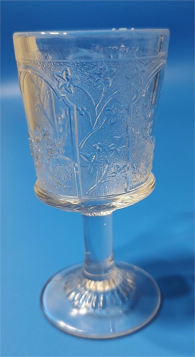 Rare Set of 6 Bryce Brothers Willow Oak Wreath EAPG Cordial Glasses, Late 1800s