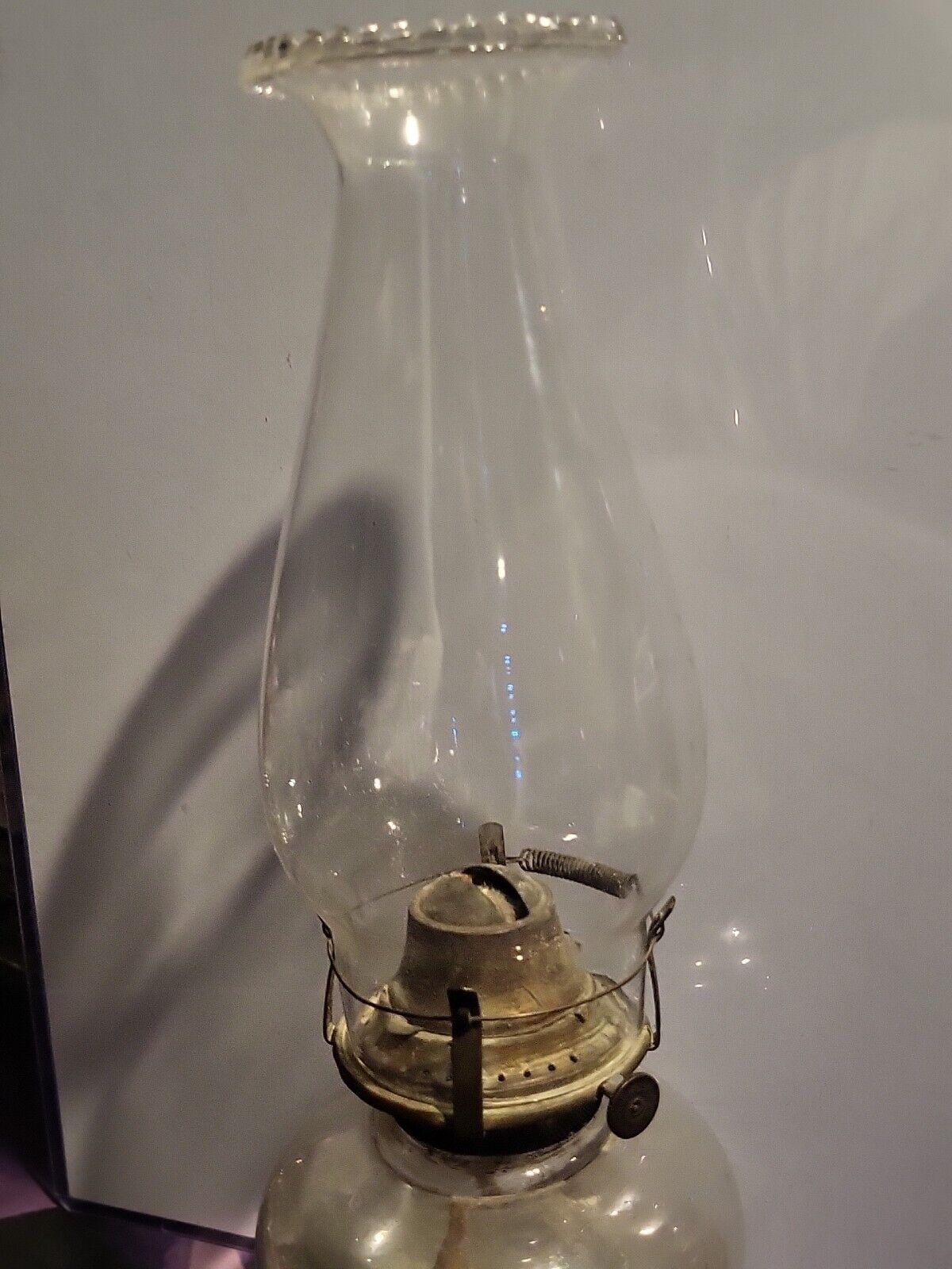 Antique Oil Lamp Mold Blown 1897 P&A Burner Single Wick