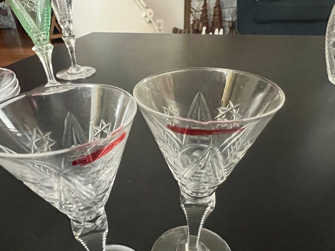 Early 1900's Val St Lambert Crystal Lot "Berlin" Pattern 8 Sided Star Cut DAMAGE