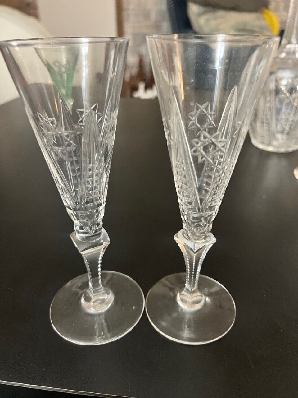 Early 1900's Val St Lambert Crystal Lot "Berlin" Pattern 8 Sided Star Cut DAMAGE