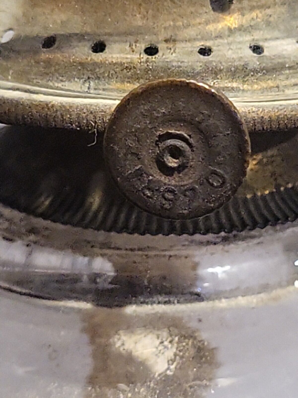 Antique Oil Lamp Mold Blown 1897 P&A Burner Single Wick