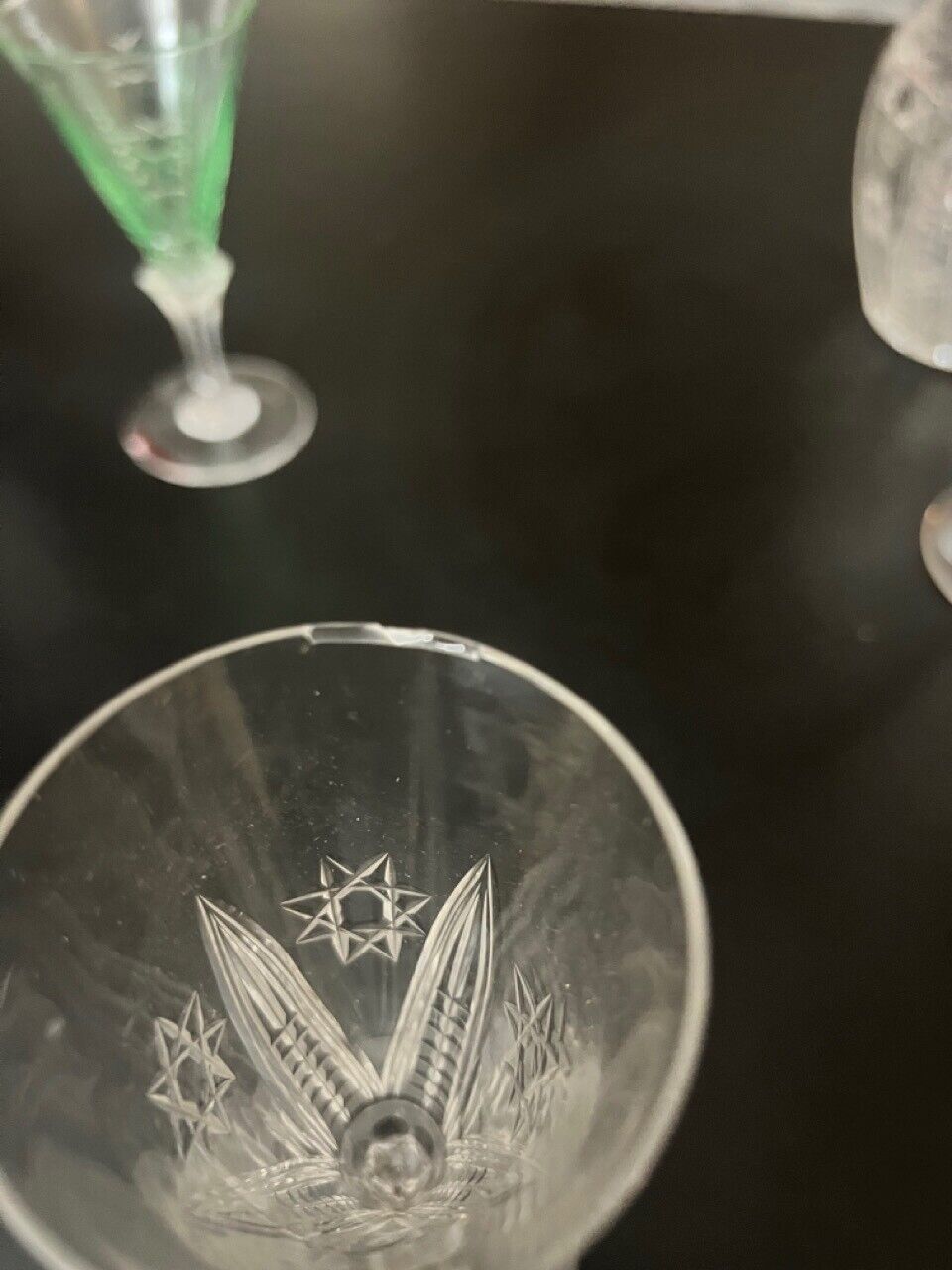 Early 1900's Val St Lambert Crystal Lot "Berlin" Pattern 8 Sided Star Cut DAMAGE