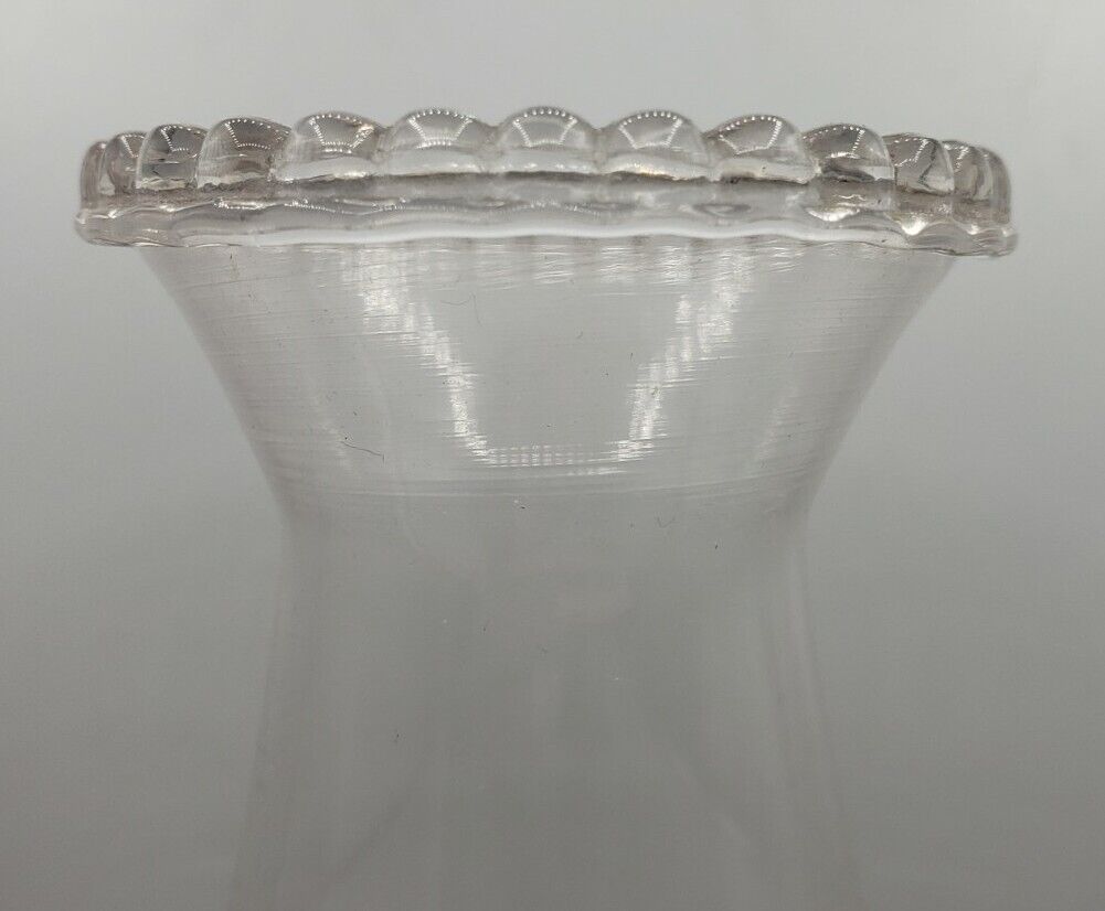 Pickard Pattern Glass Finger Oil Lamp w/Venus c.1867 Burner & Pie Crust Chimney
