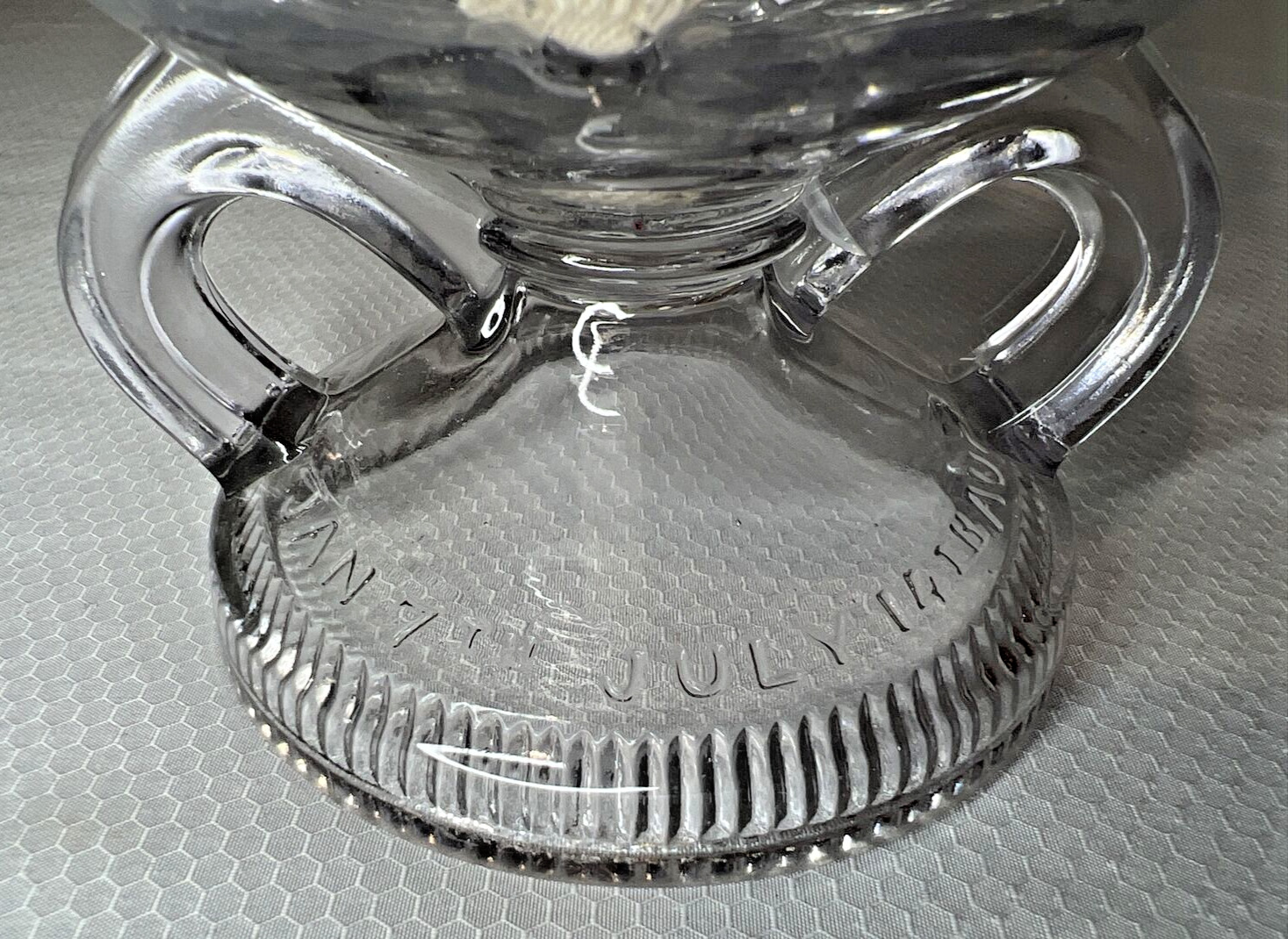 Antique Ripley Co, Glass, Double Handled Oil Lamp, 14”