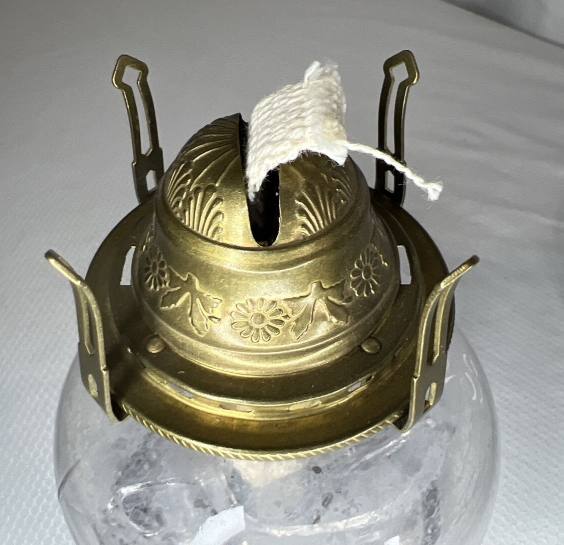 Antique Ripley Co, Glass, Double Handled Oil Lamp, 14”