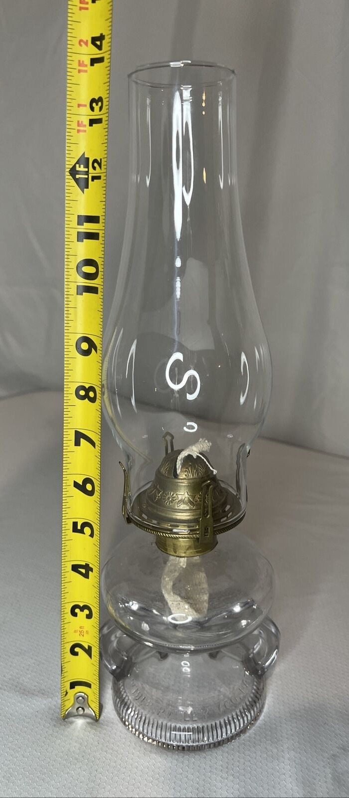 Antique Ripley Co, Glass, Double Handled Oil Lamp, 14”