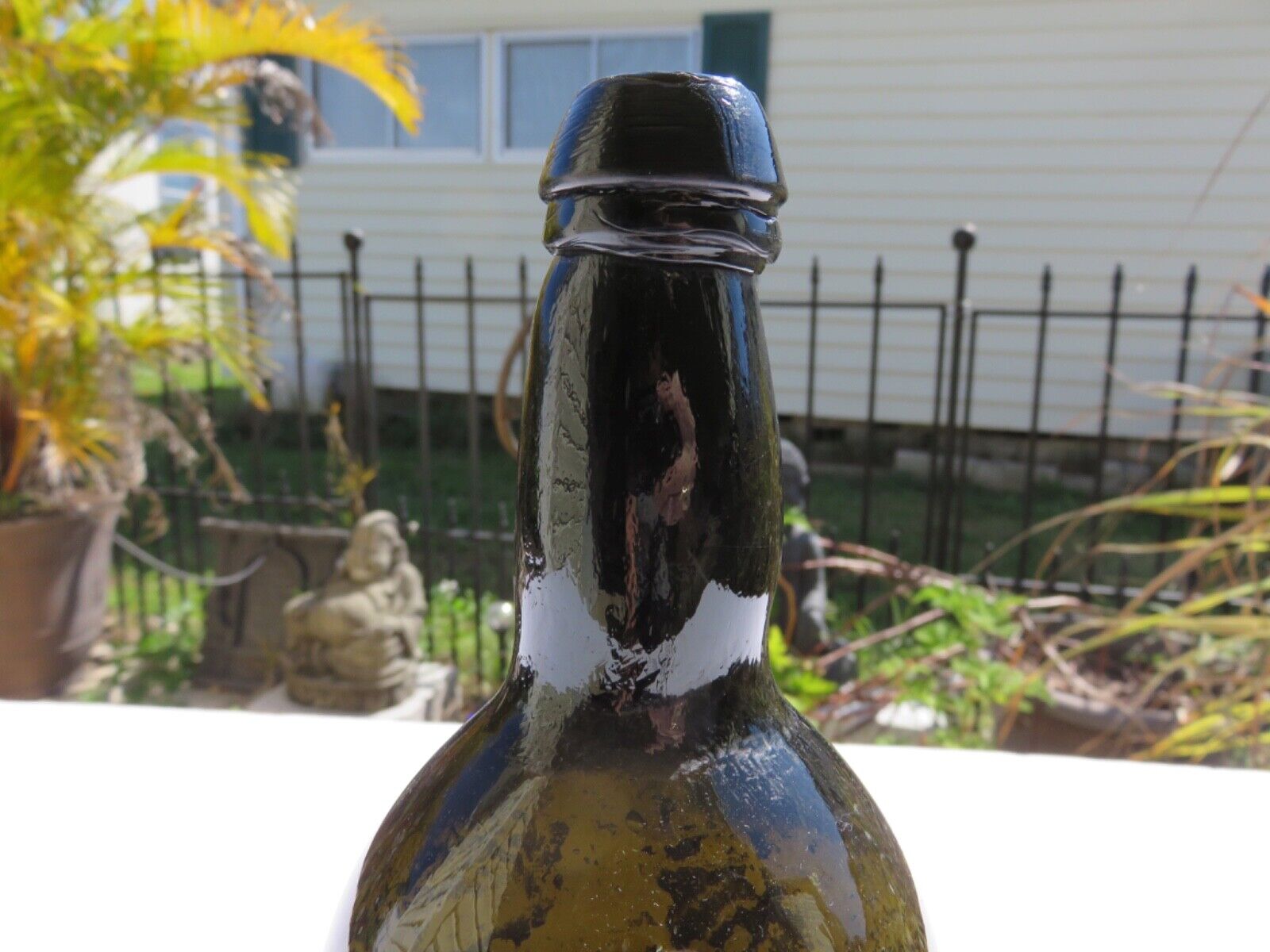 1800’s Amber Whiskey/Beer Bottle with Applied Lip Deep Pontil