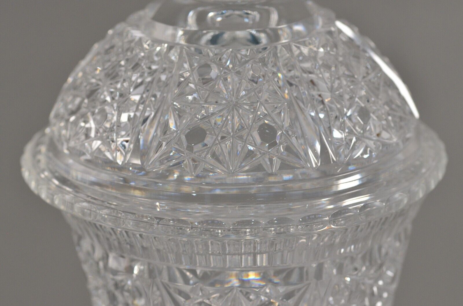 Antique Original Vintage Brilliant Crystal Cut Glass Candy Dish Bowl Lidded Jar