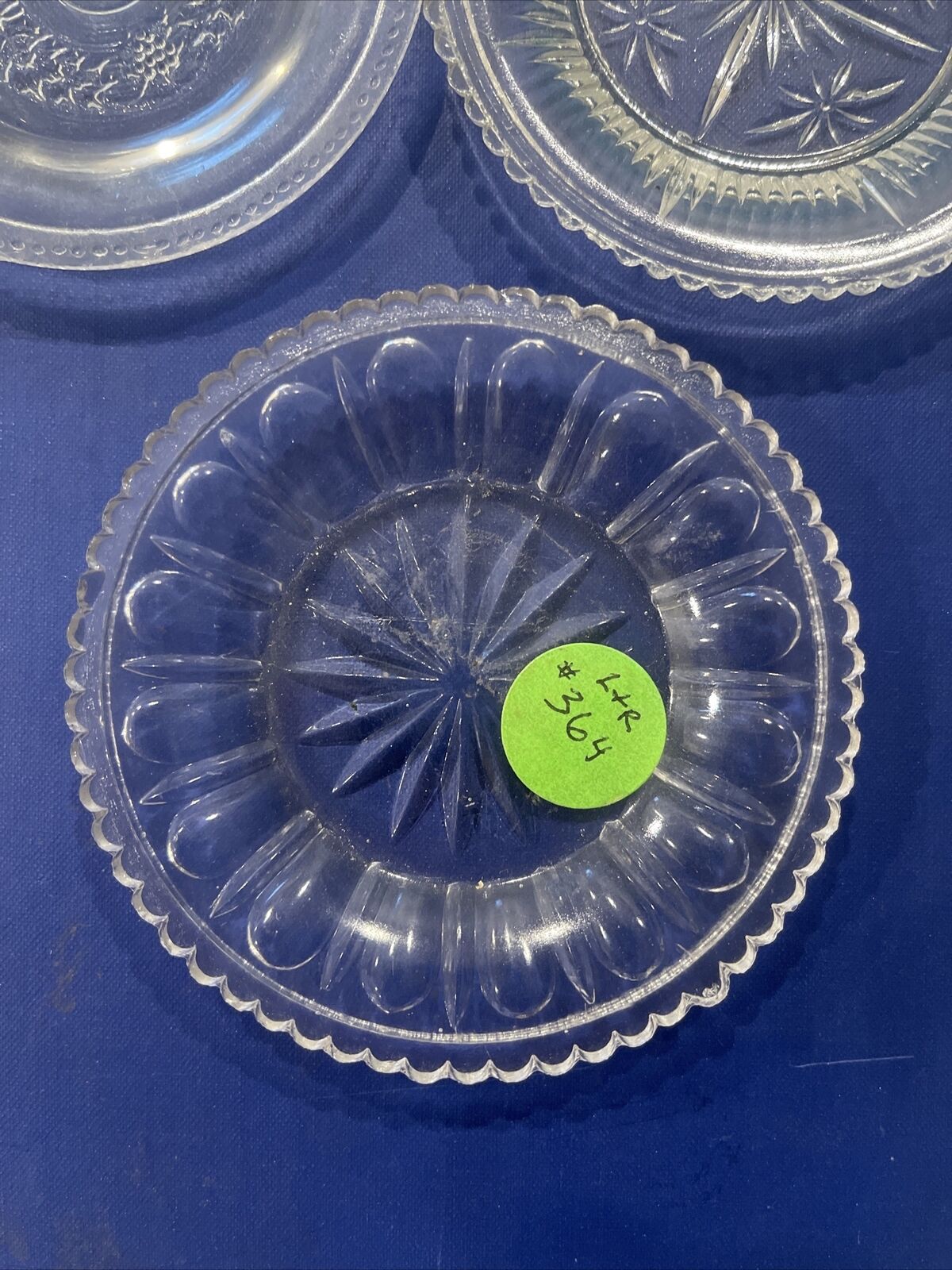 Lot Of 3 Vintage 1800s American Glass Cup Plates EAPG 