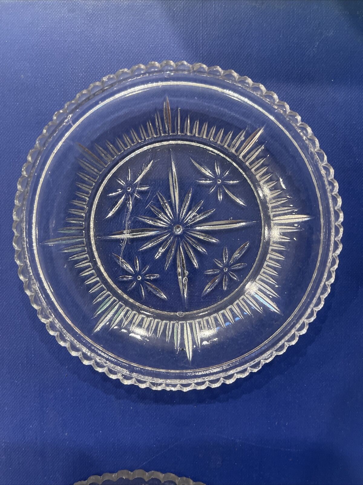 Lot Of 3 Vintage 1800s American Glass Cup Plates EAPG 