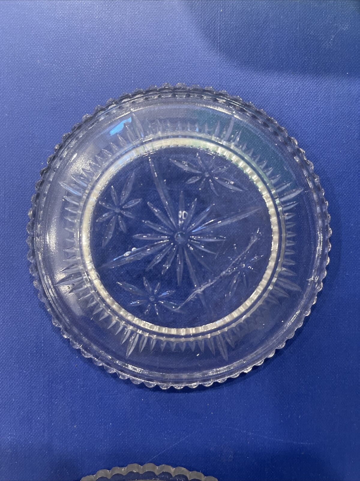 Lot Of 3 Vintage 1800s American Glass Cup Plates EAPG 