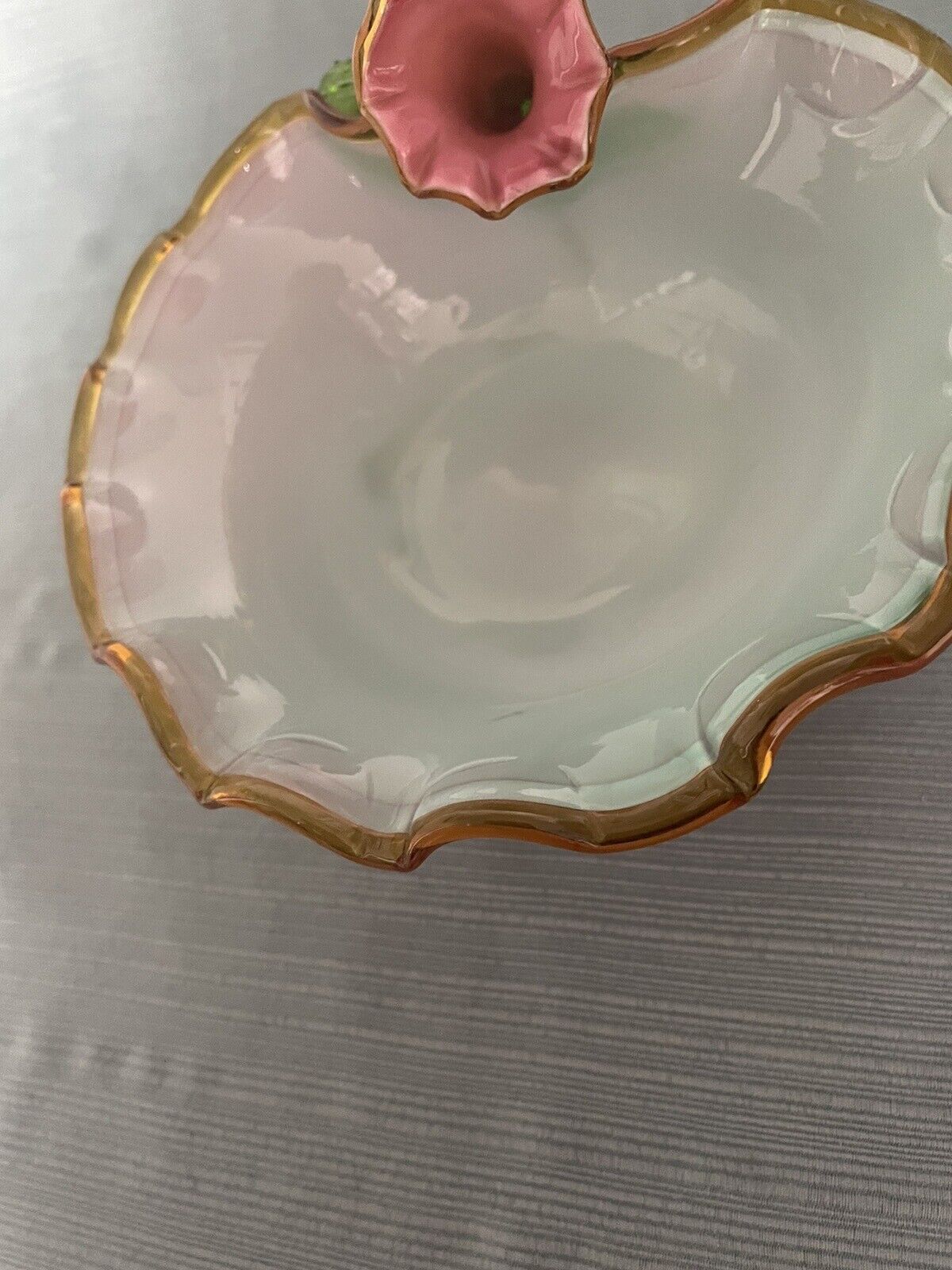 Antique Stevens & Williams Art Glass Matsu No Ke Design Morning Glory Bowl