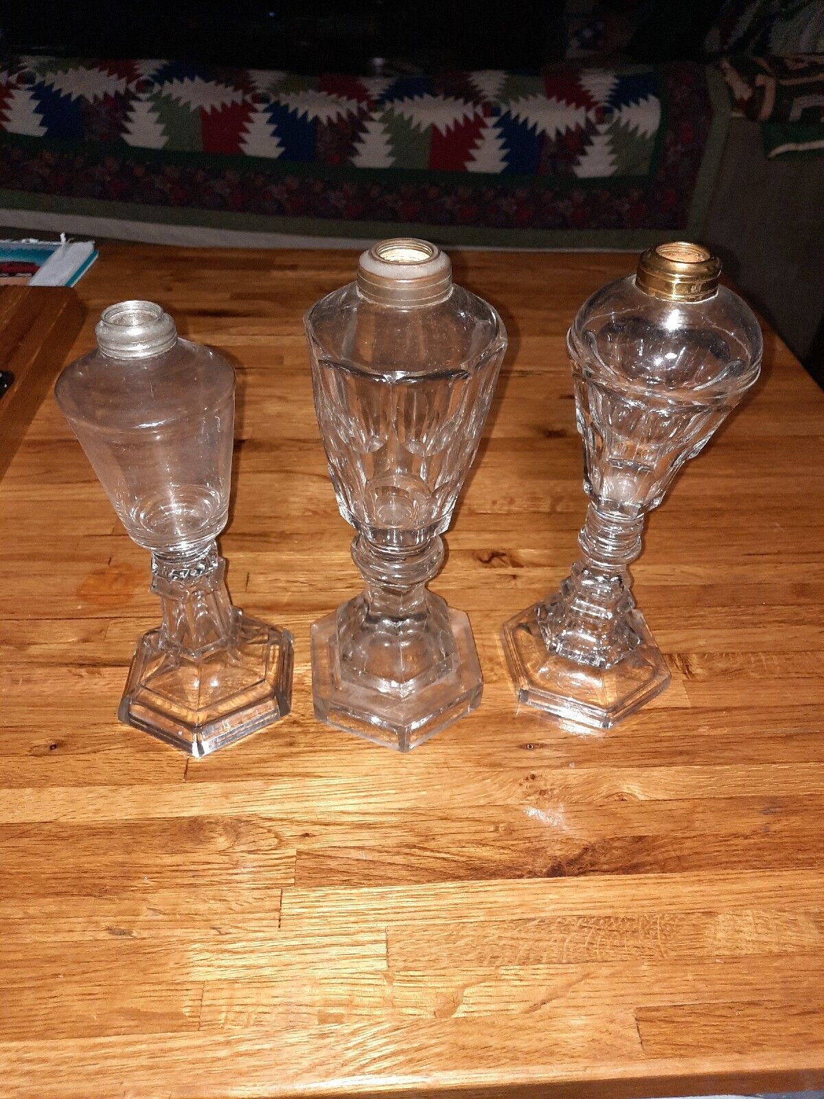 Lot Of Early primitive 1800s rare ANTIQUE  BOSTON SANDWICH GLASS WHALE OIL LAMP