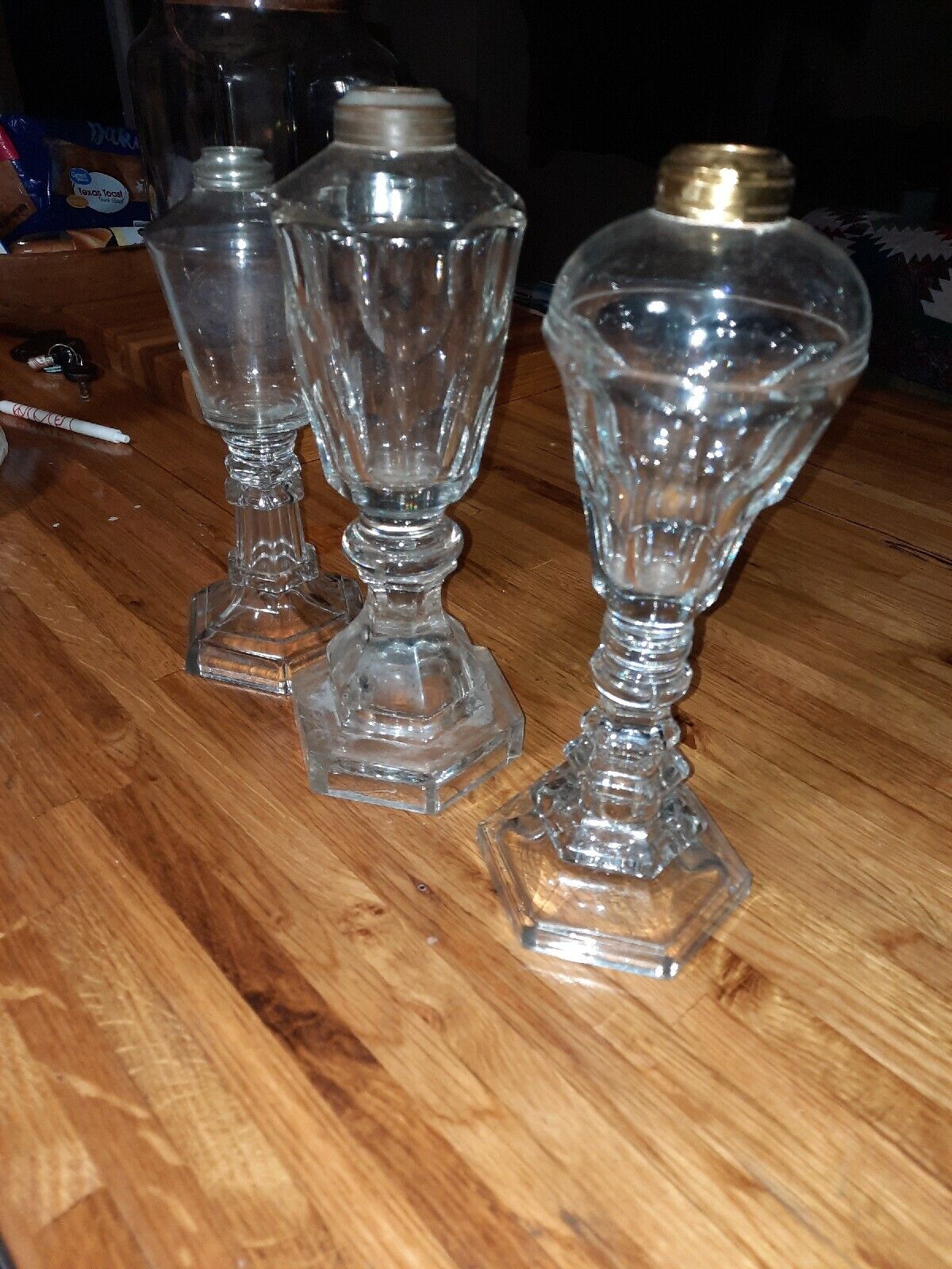 Lot Of Early primitive 1800s rare ANTIQUE  BOSTON SANDWICH GLASS WHALE OIL LAMP