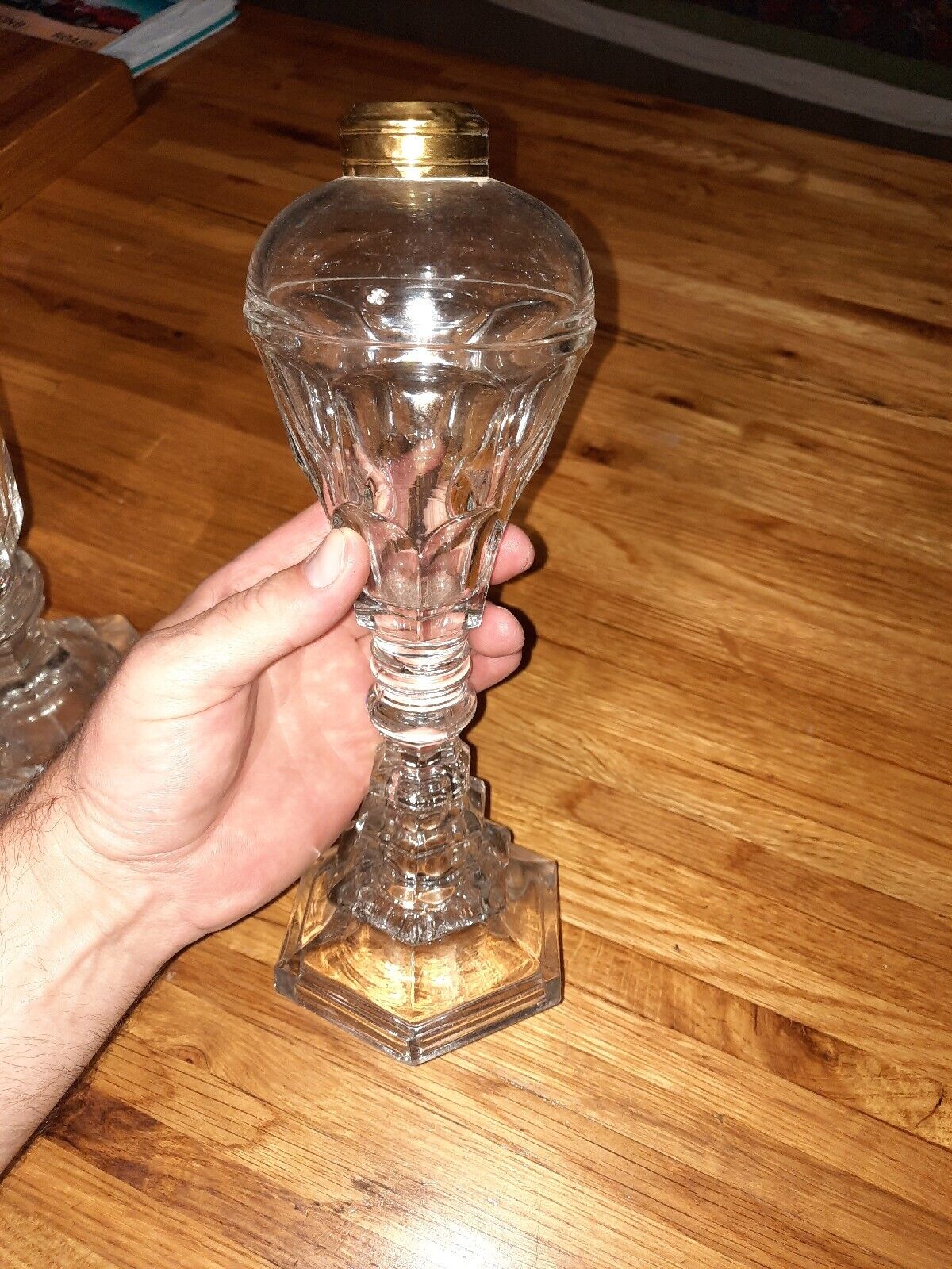 Lot Of Early primitive 1800s rare ANTIQUE  BOSTON SANDWICH GLASS WHALE OIL LAMP