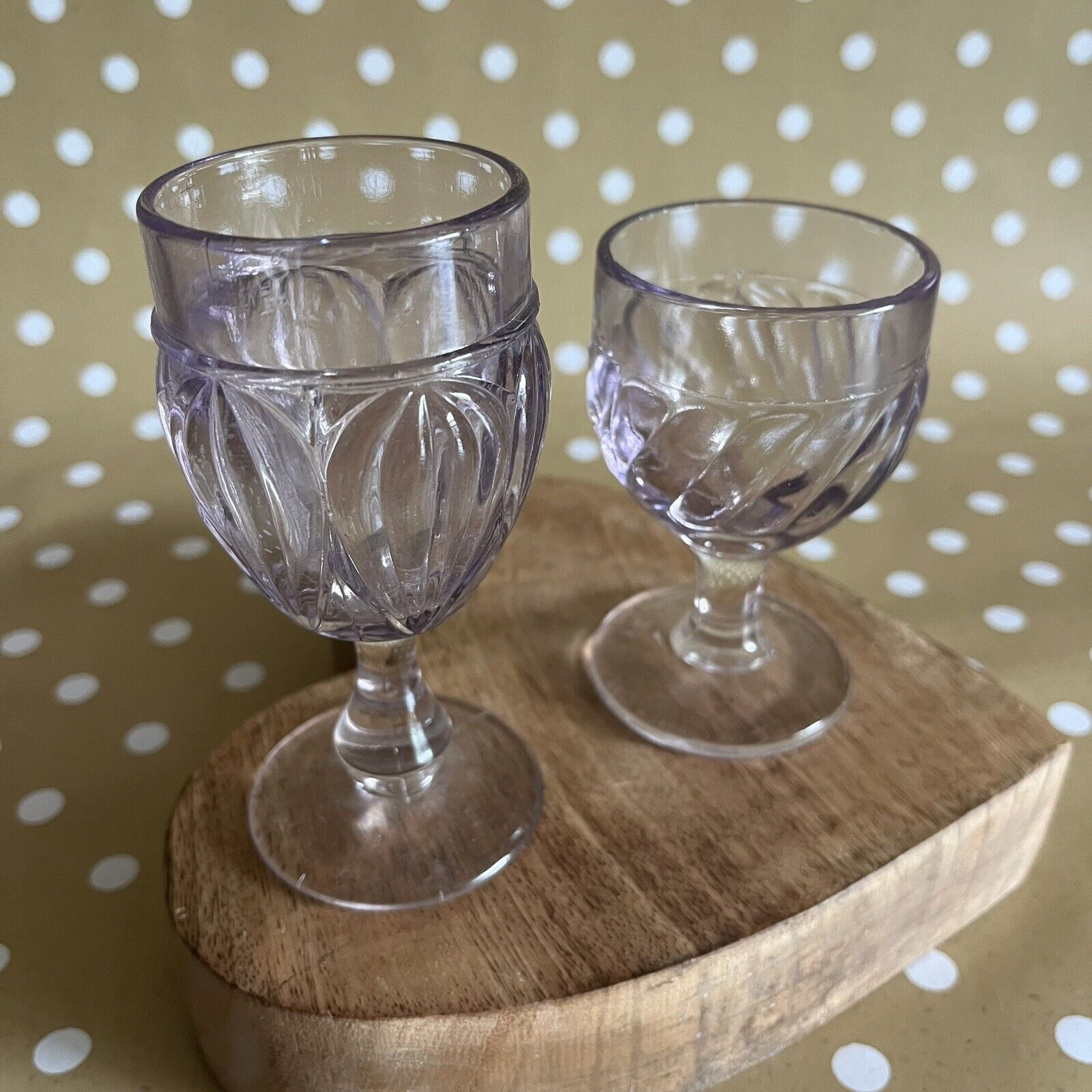 2 Antique EAPG 1800’s Small Wine Or Juice Glasses Goblets