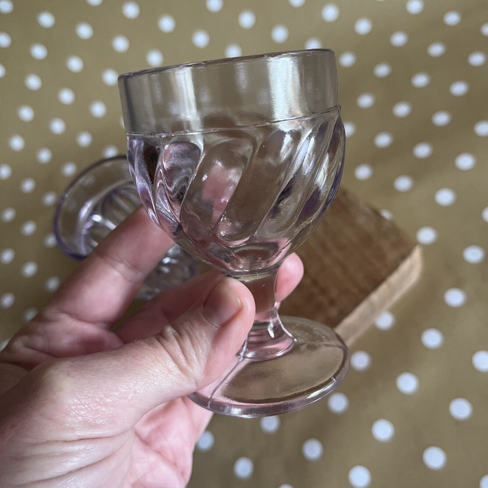 2 Antique EAPG 1800’s Small Wine Or Juice Glasses Goblets
