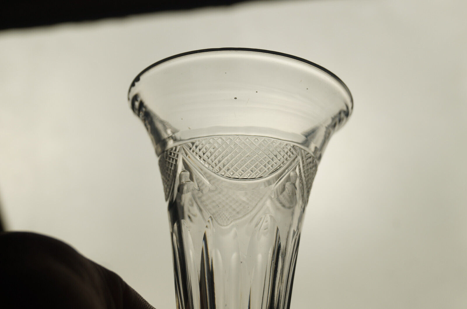 Georgian Anglo Irish Cut Cross Hatches & Petal Cut Syllabub Glass C. 1780