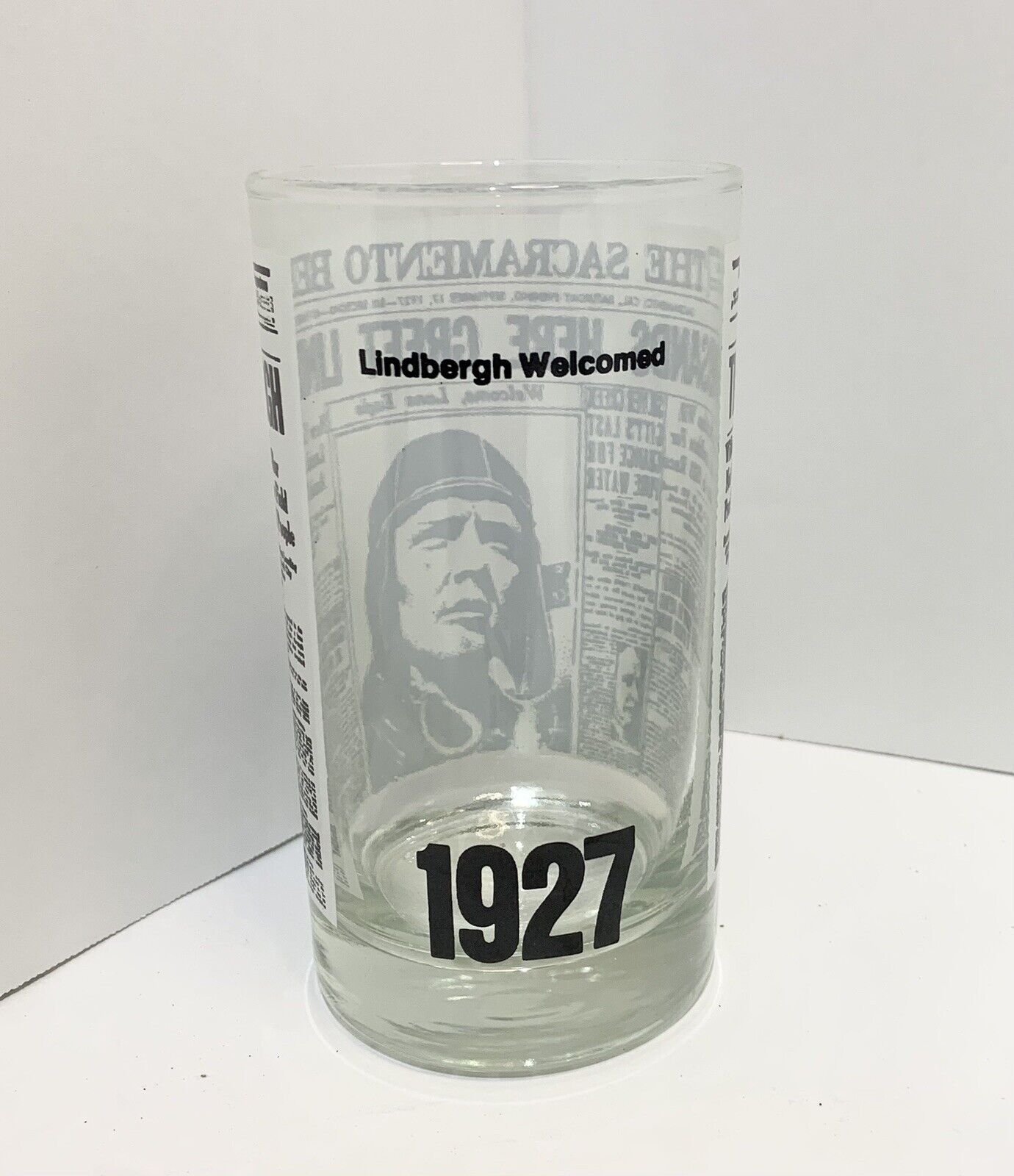 1970's Vintage Libbey Sacramento Bee Newspaper themed Glasses full set of 8