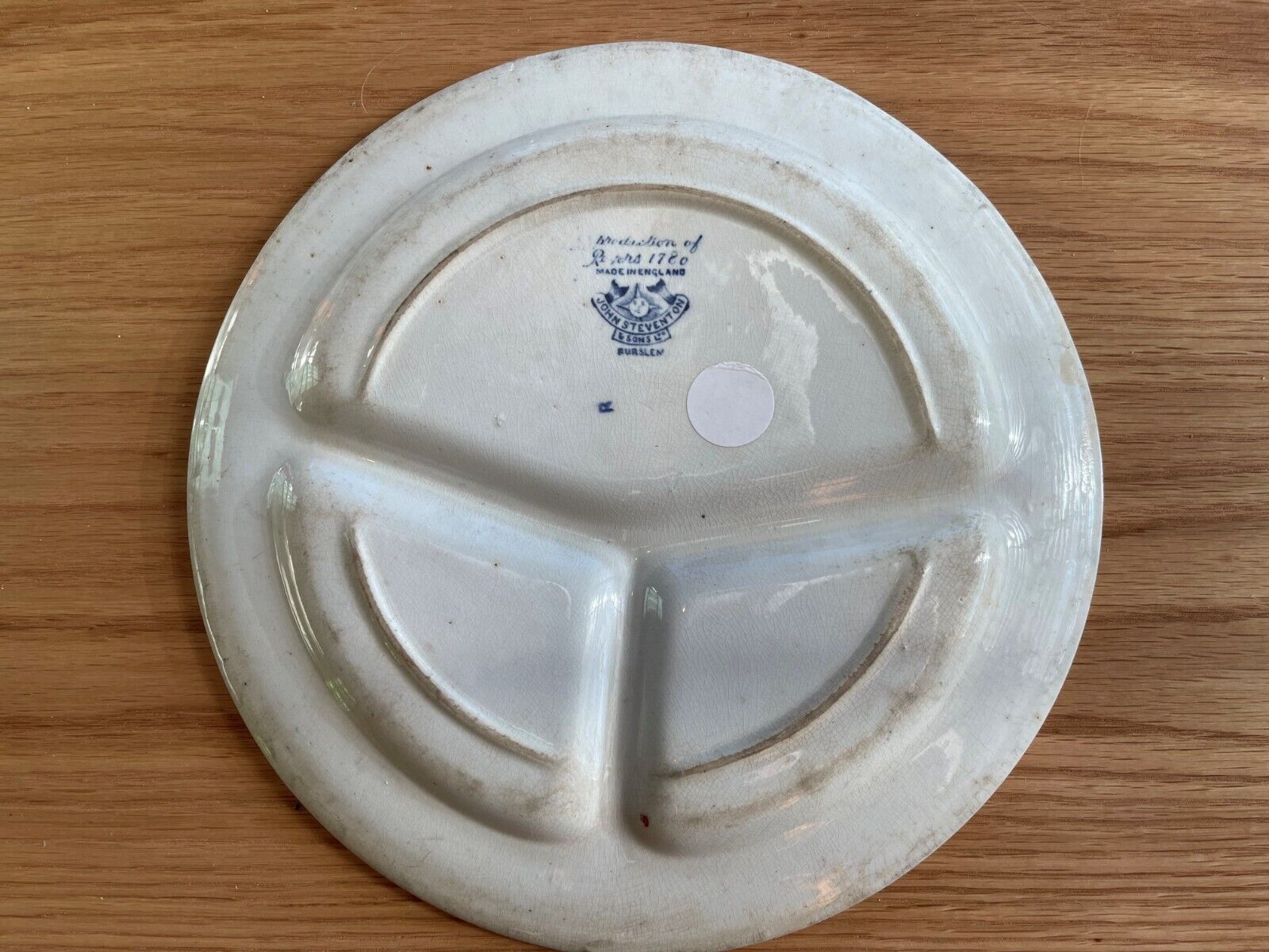 Antique John Steventon England Transferware Asian Design Divider Plate - 1900's