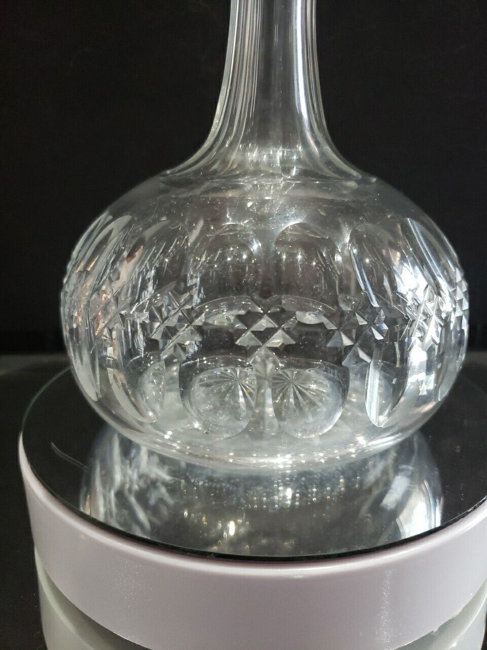 11" Decanter Wine Liquor antique Glass crystal cut Early American late 1800's